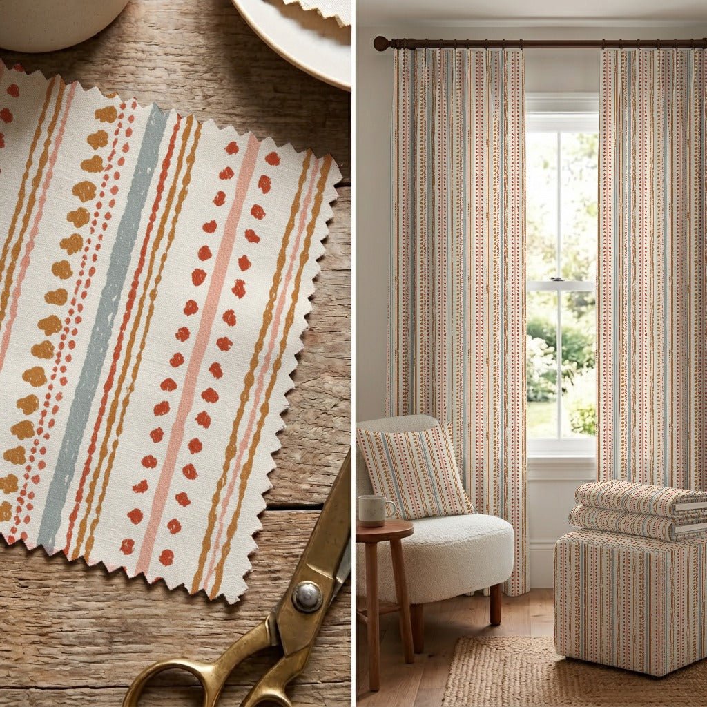 Alex Dot Stripes - Fabric - Linen Rowe