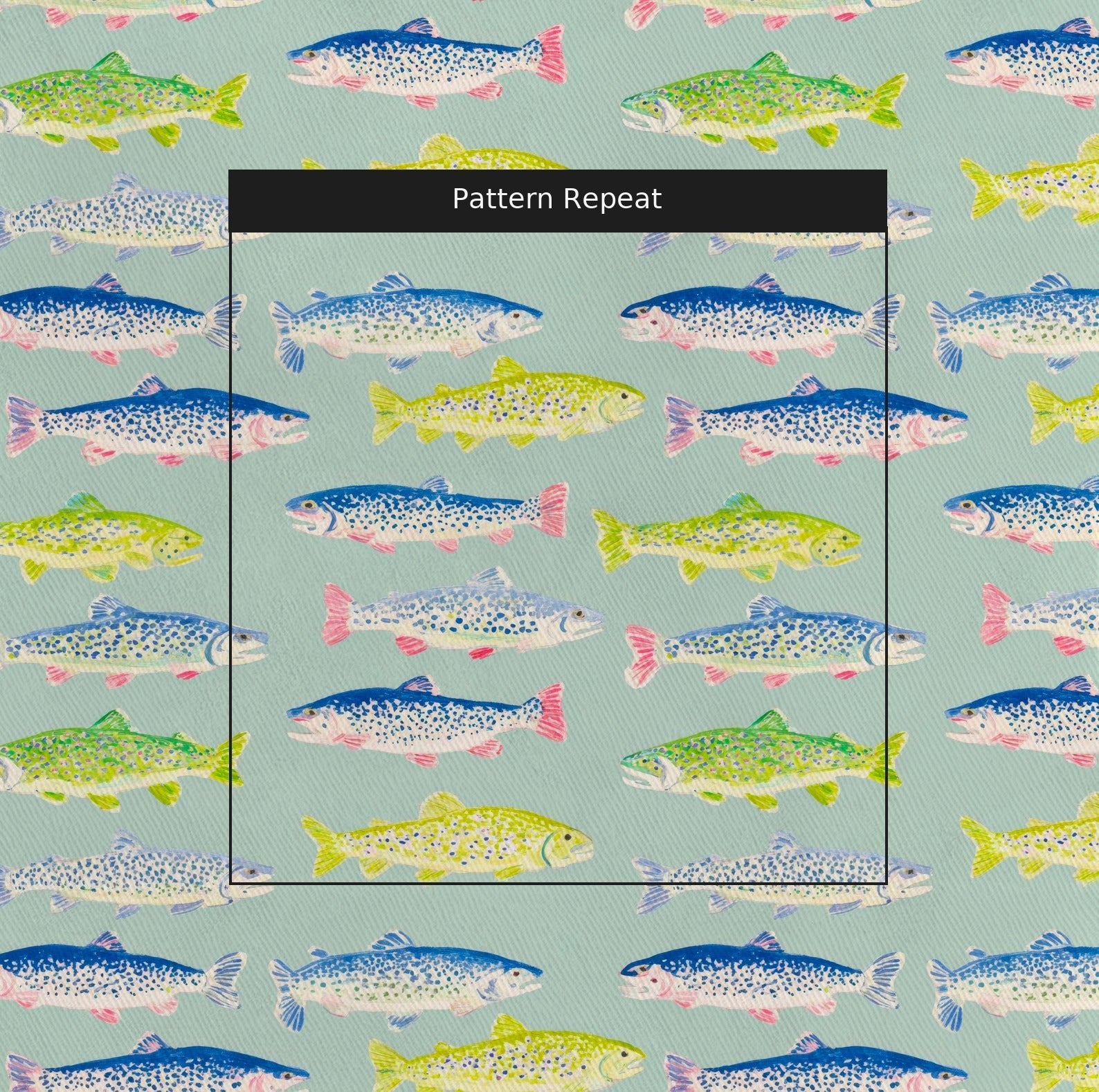 All American Fish - Fabric - Linen Rowe