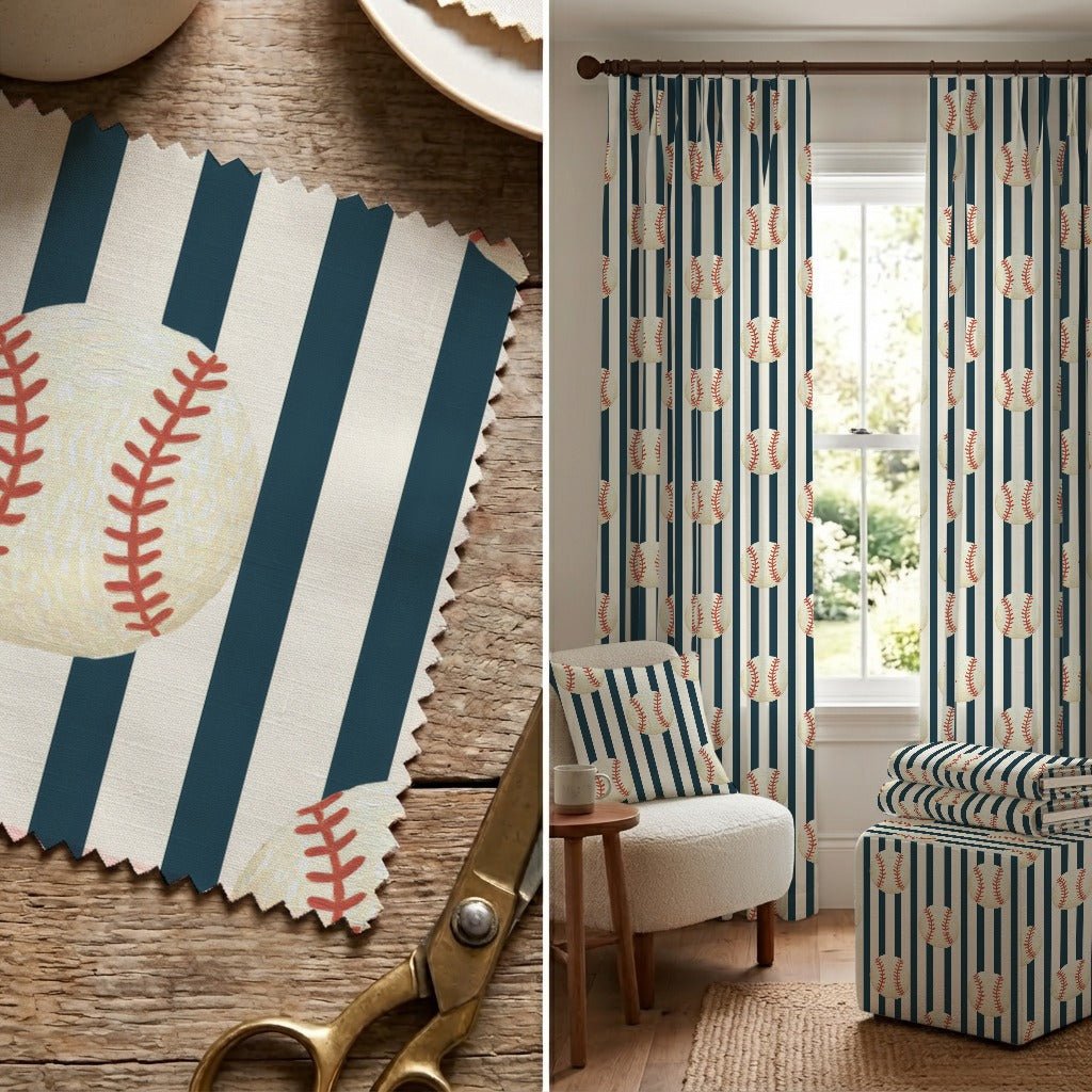 American Baseball Stripe - Fabric - Linen Rowe