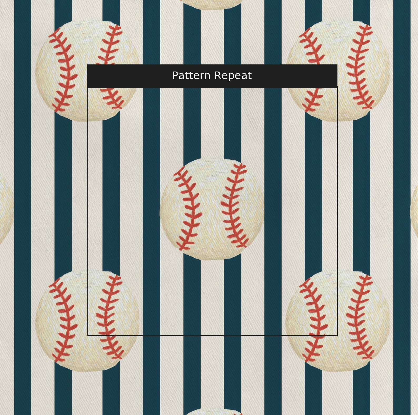 American Baseball Stripe - Fabric - Linen Rowe