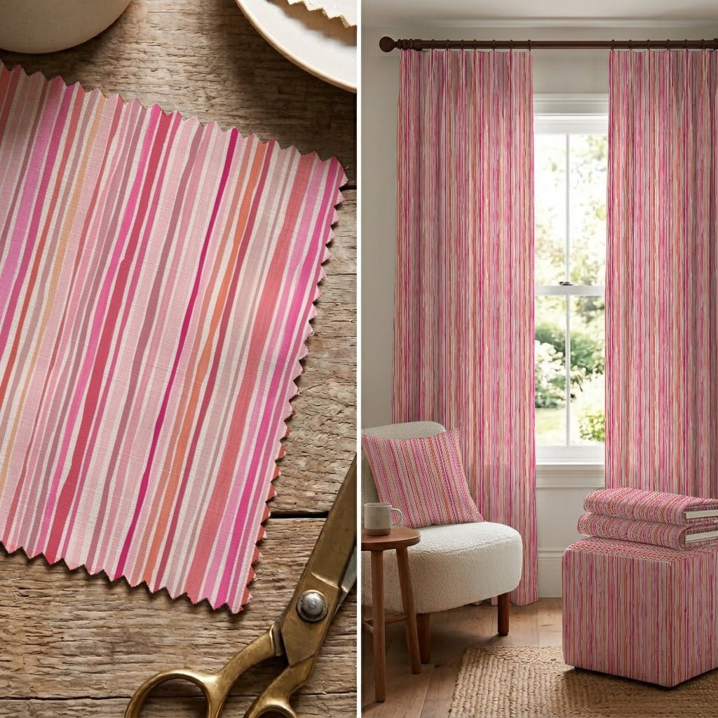 Amoret Stripes - Fabric - Linen Rowe