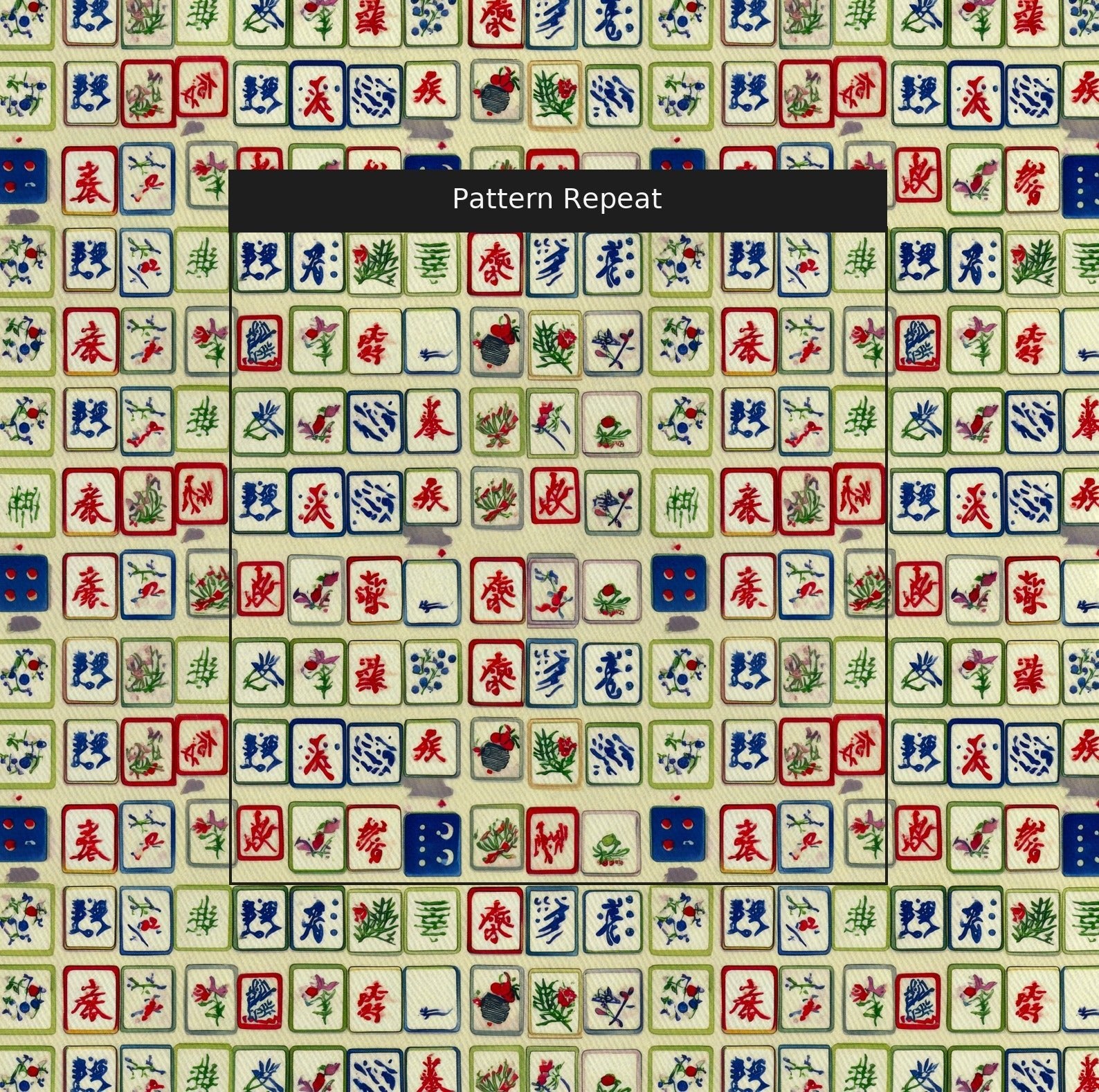 Antique Ivory Tile Grid - Fabric - Linen Rowe