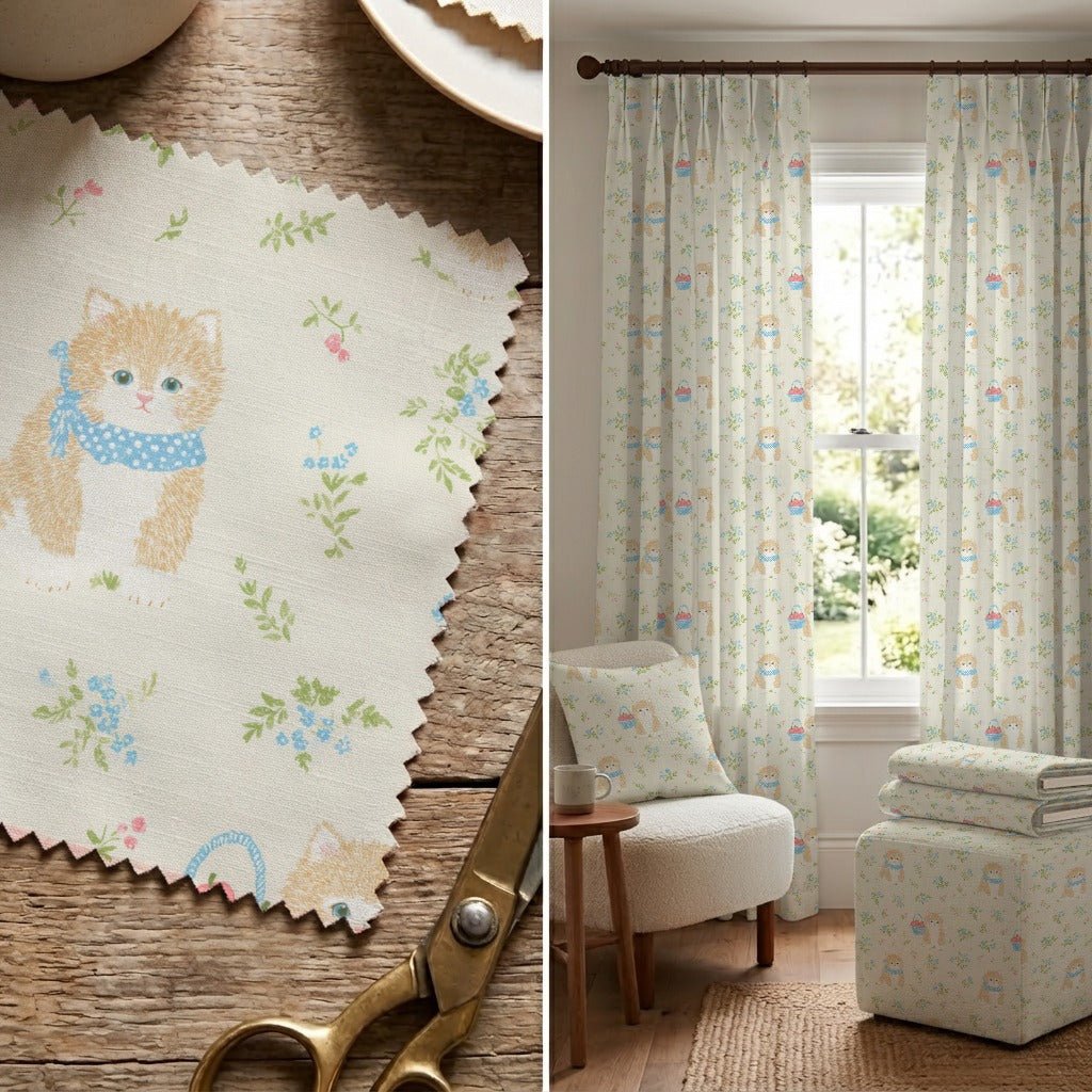 Apple Tabby Cat - Fabric - Linen Rowe