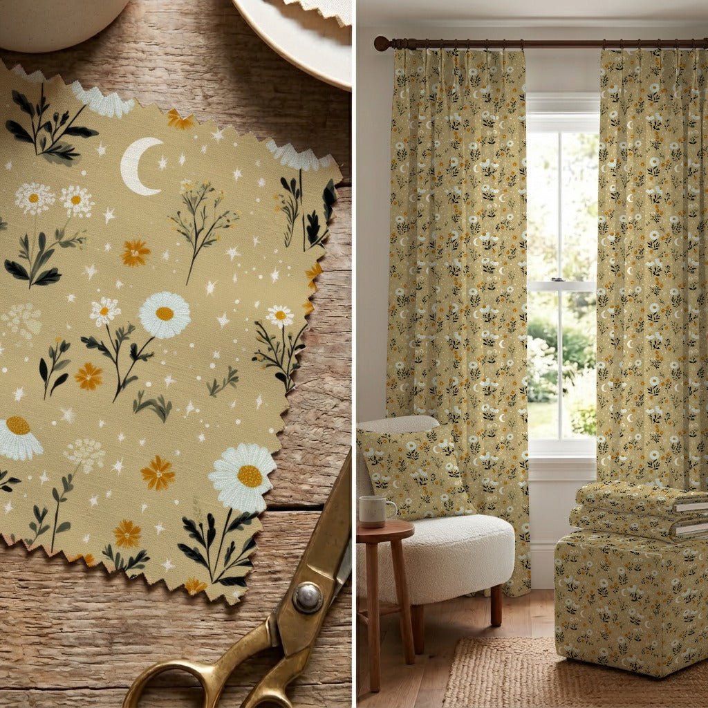 Aster Blooms - Fabric - Linen Rowe