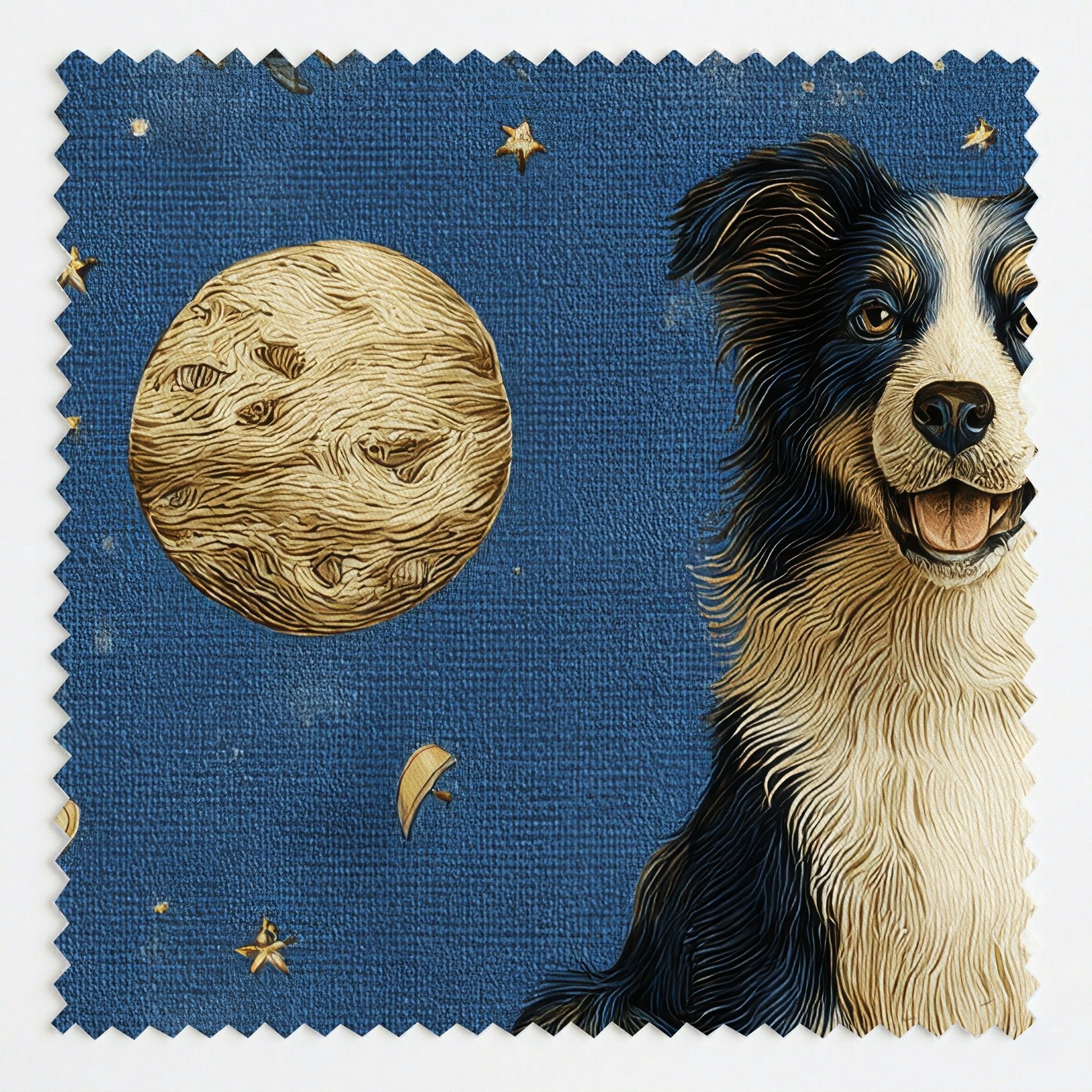 Australian Shepherd Outer Space - Fabric - Linen Rowe
