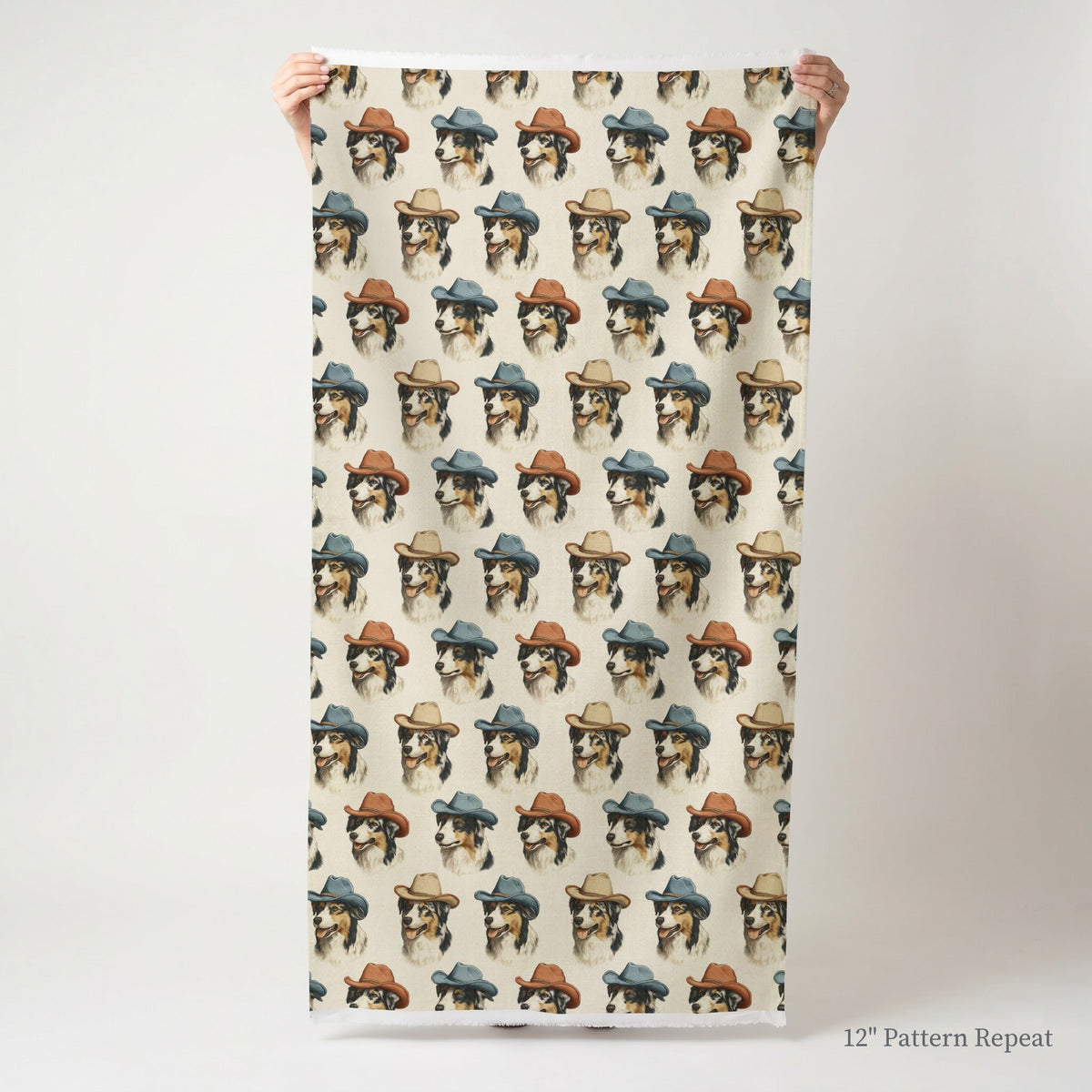 Australian Shepherd Rodeo - Fabric - Linen Rowe
