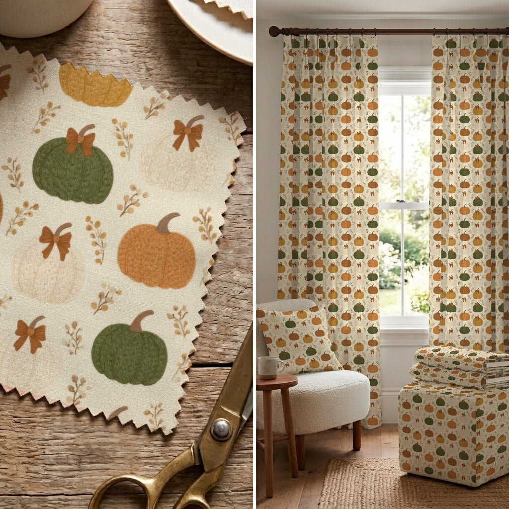 Autumn and Bows - Fabric - Linen Rowe
