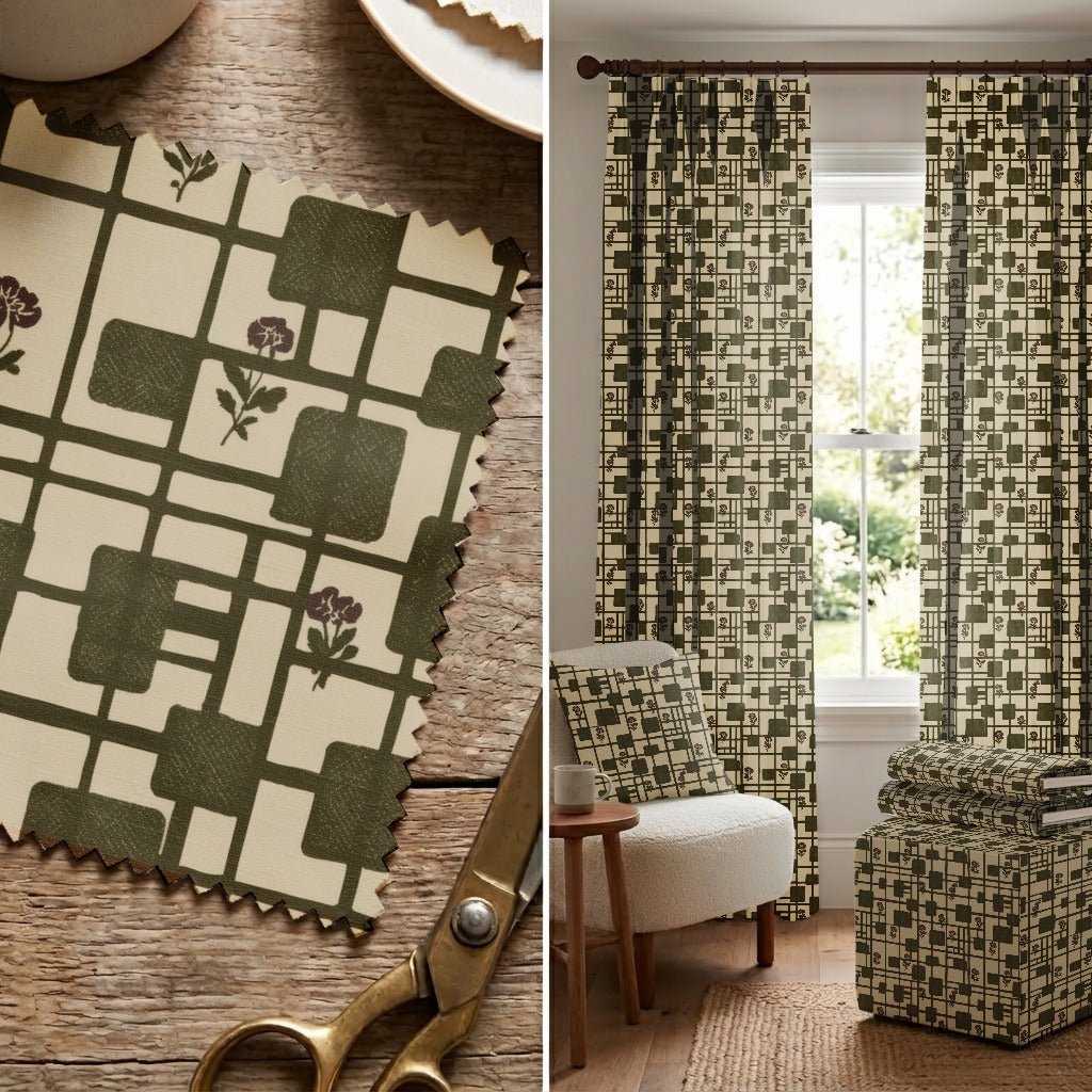 Avi Check - Fabric - Linen Rowe