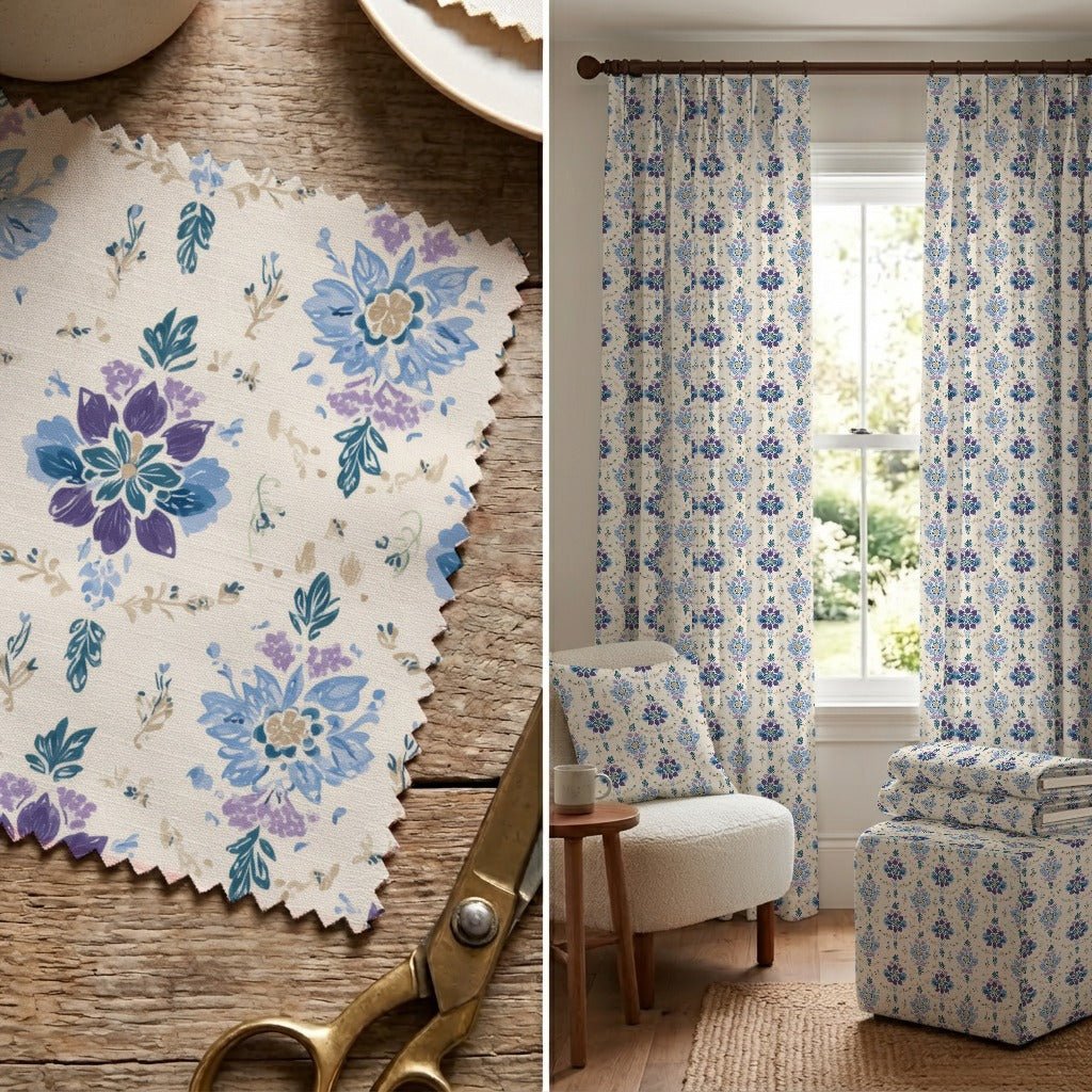 Azure - Fabric - Linen Rowe