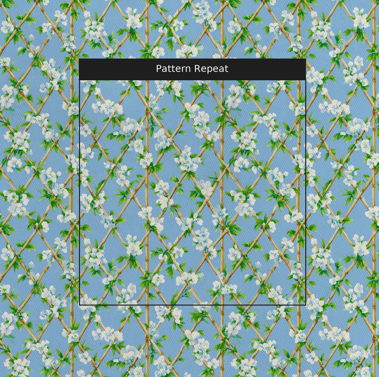 Bamboo Trellis - Fabric - Linen Rowe