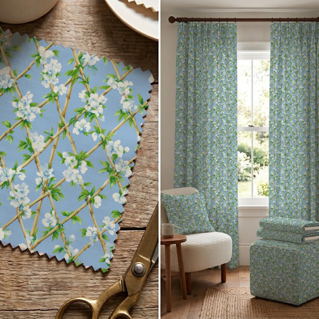 Bamboo Trellis - Fabric - Linen Rowe