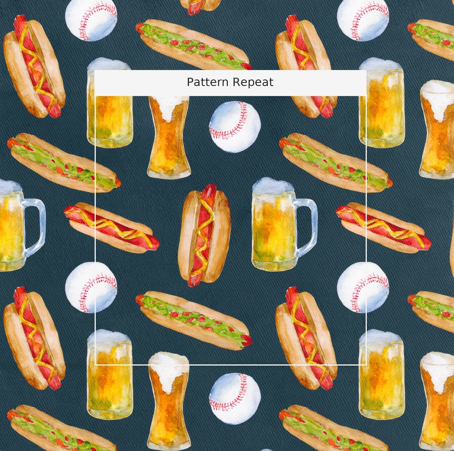 Baseball Game Essentials - Fabric - Linen Rowe