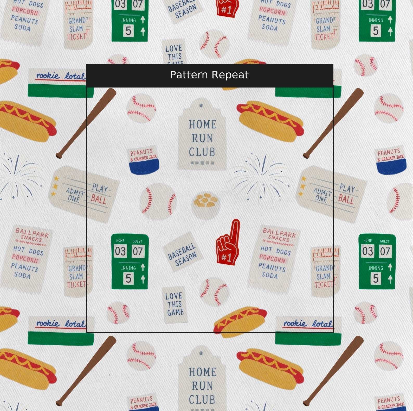 Baseball Trinkets - Fabric - Linen Rowe