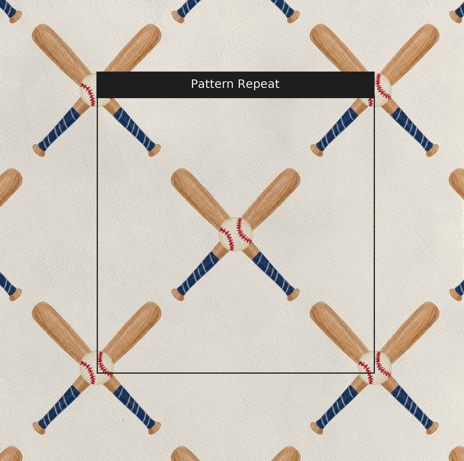 Baseball X - Fabric - Linen Rowe
