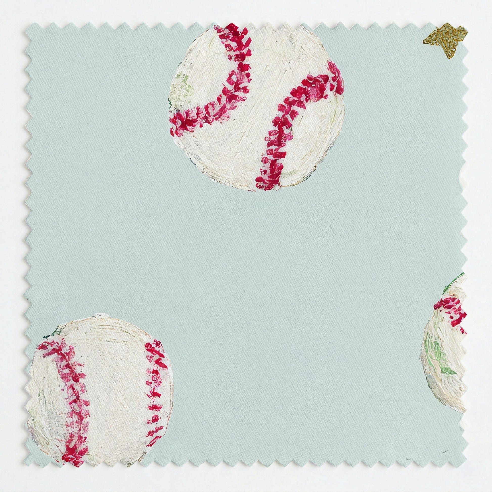 Baseballs And Stars - Fabric - Linen Rowe