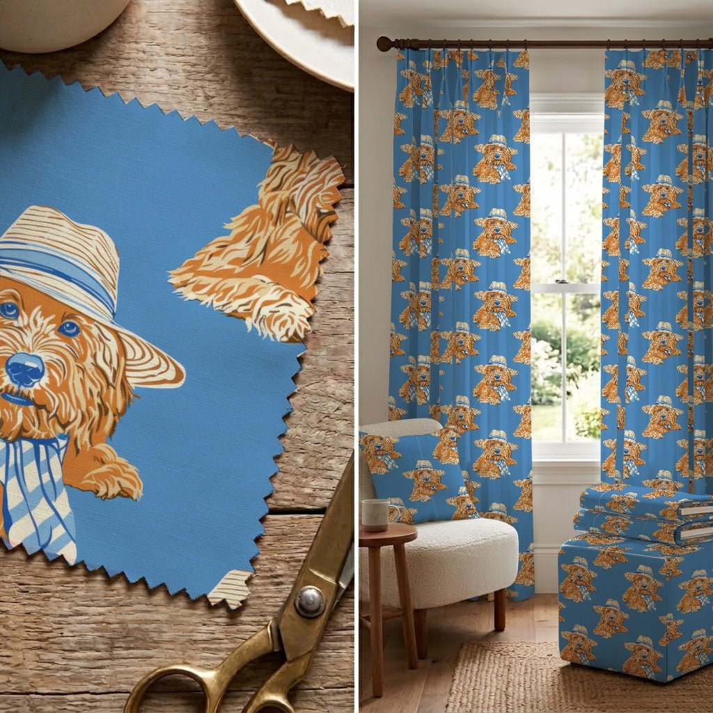 Beach Goldendoodle - Fabric - Linen Rowe