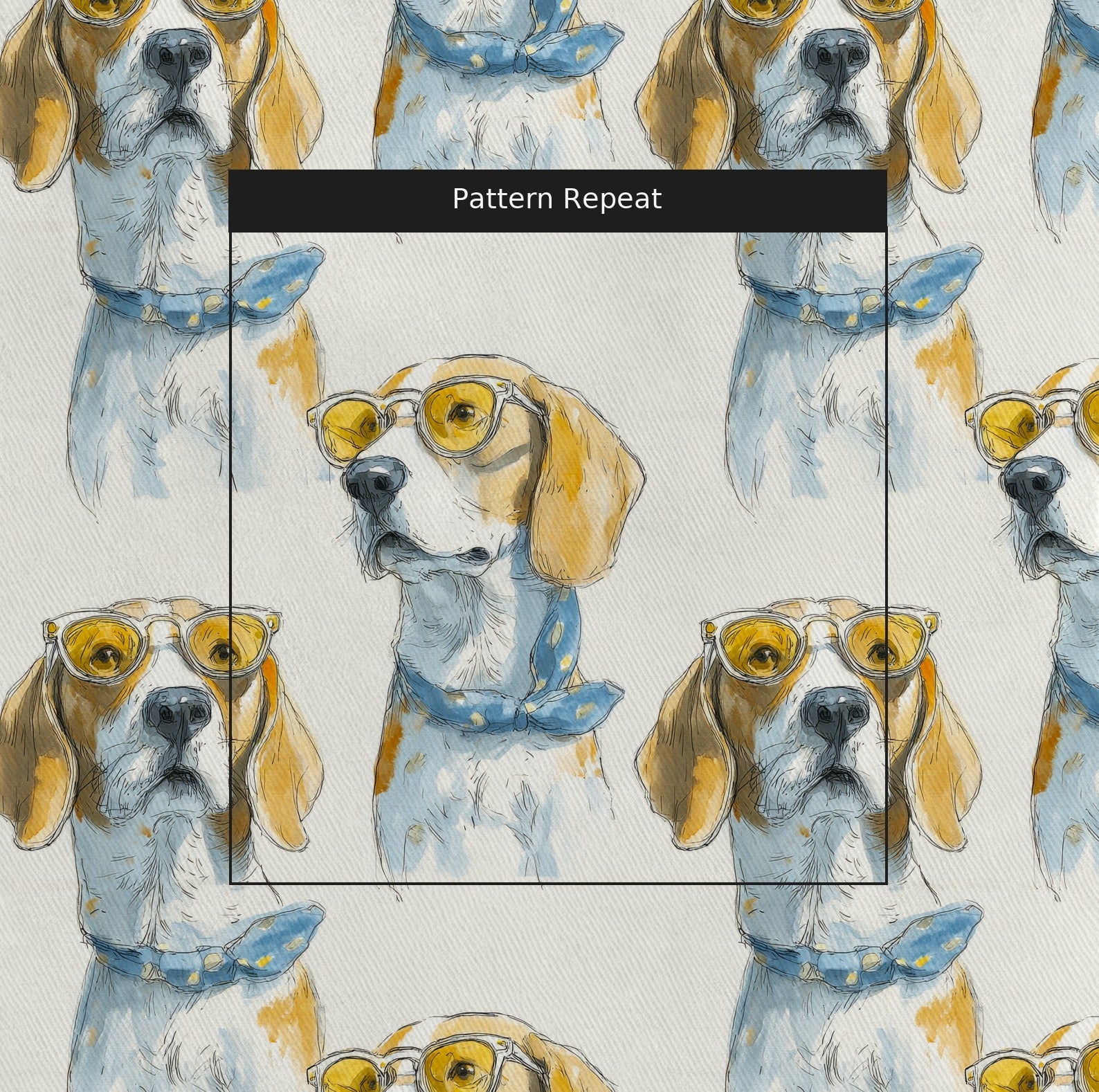 Beagle Cool Shades - Fabric - Linen Rowe