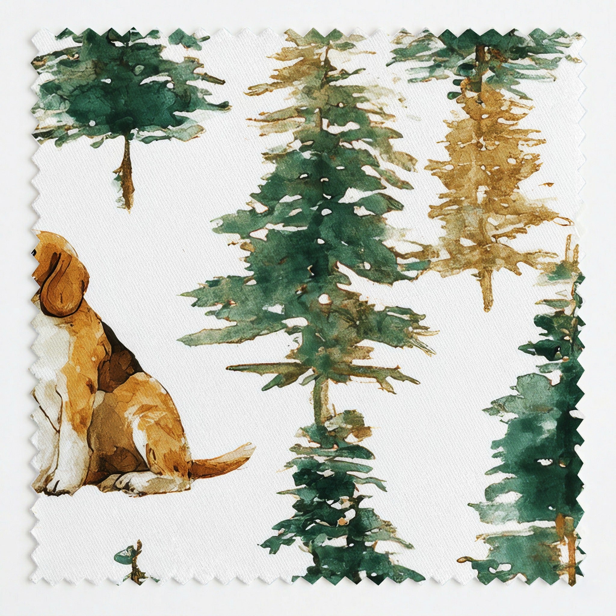 Beagle Evergreen Grove - Fabric - Linen Rowe