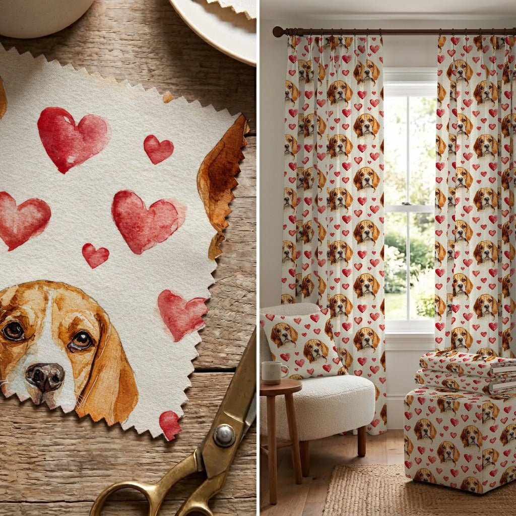 Beagle Sweetheart - Fabric - Linen Rowe