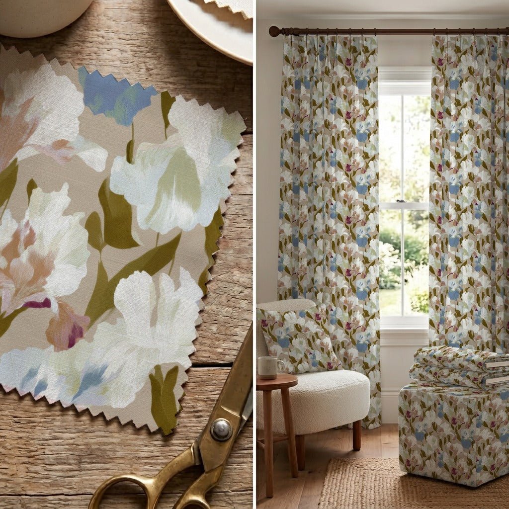 Beige Iris - Fabric - Linen Rowe