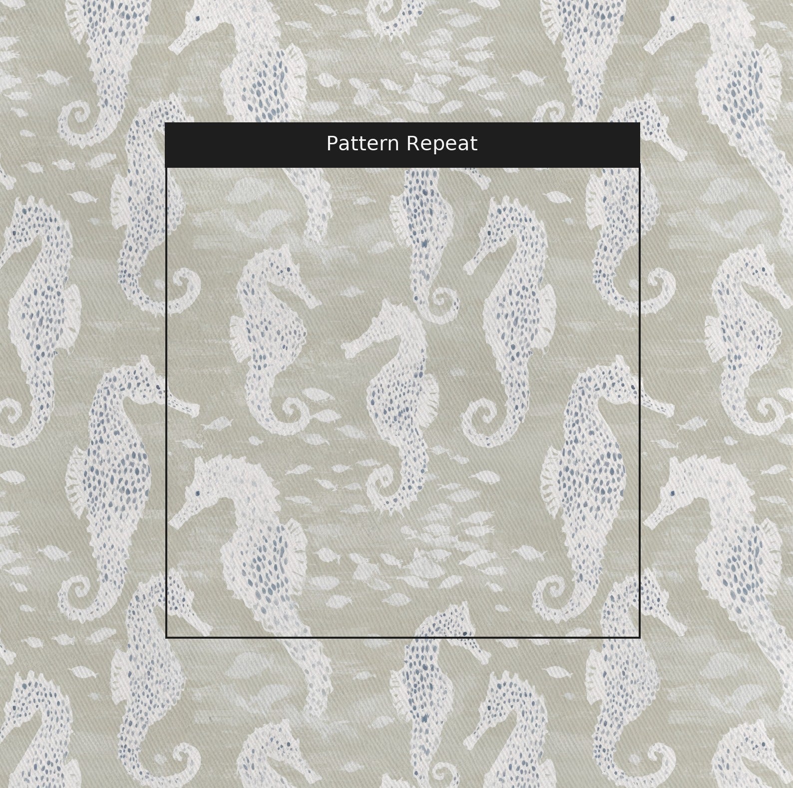 Beige Sea Horse - Fabric - Linen Rowe