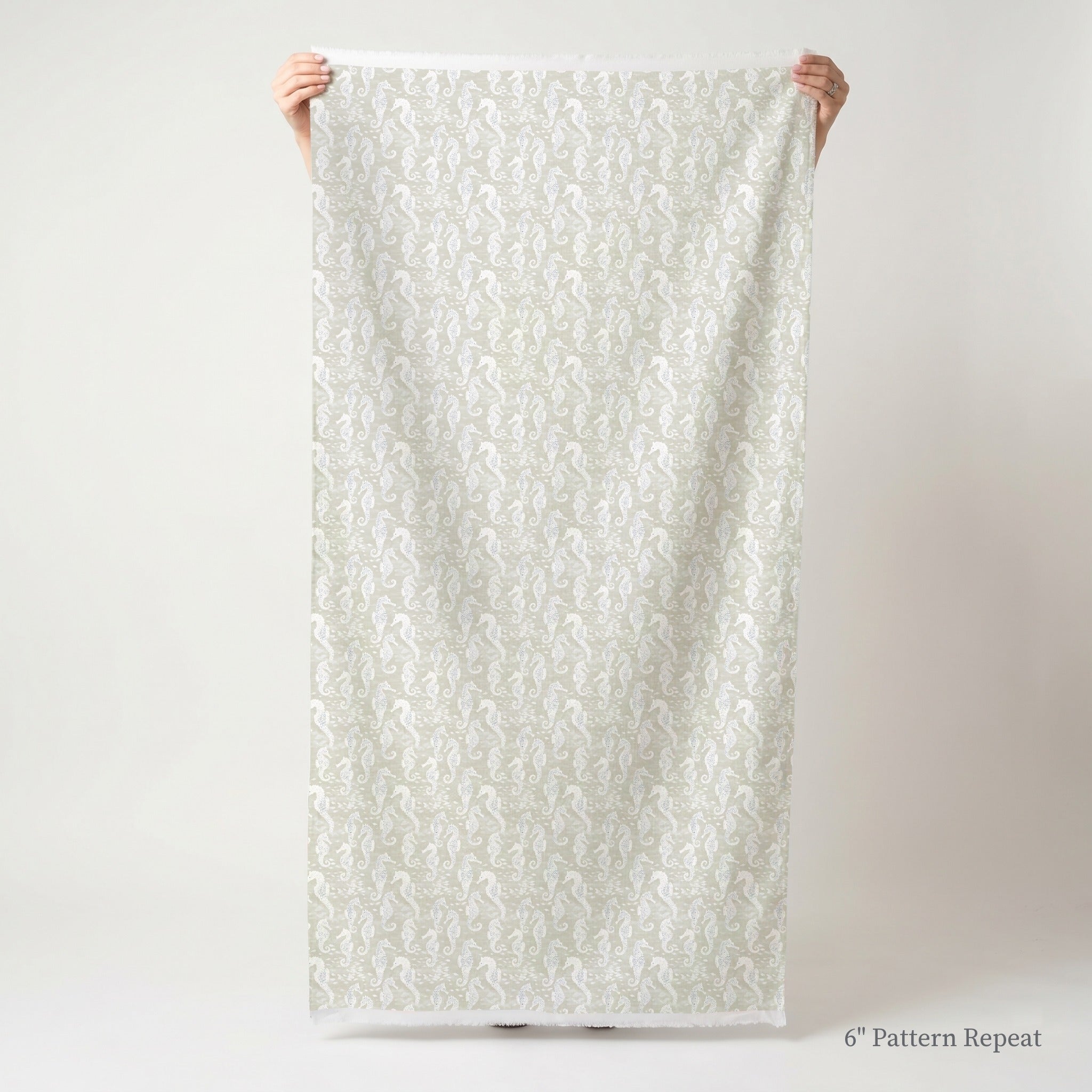 Beige Sea Horse - Fabric - Linen Rowe