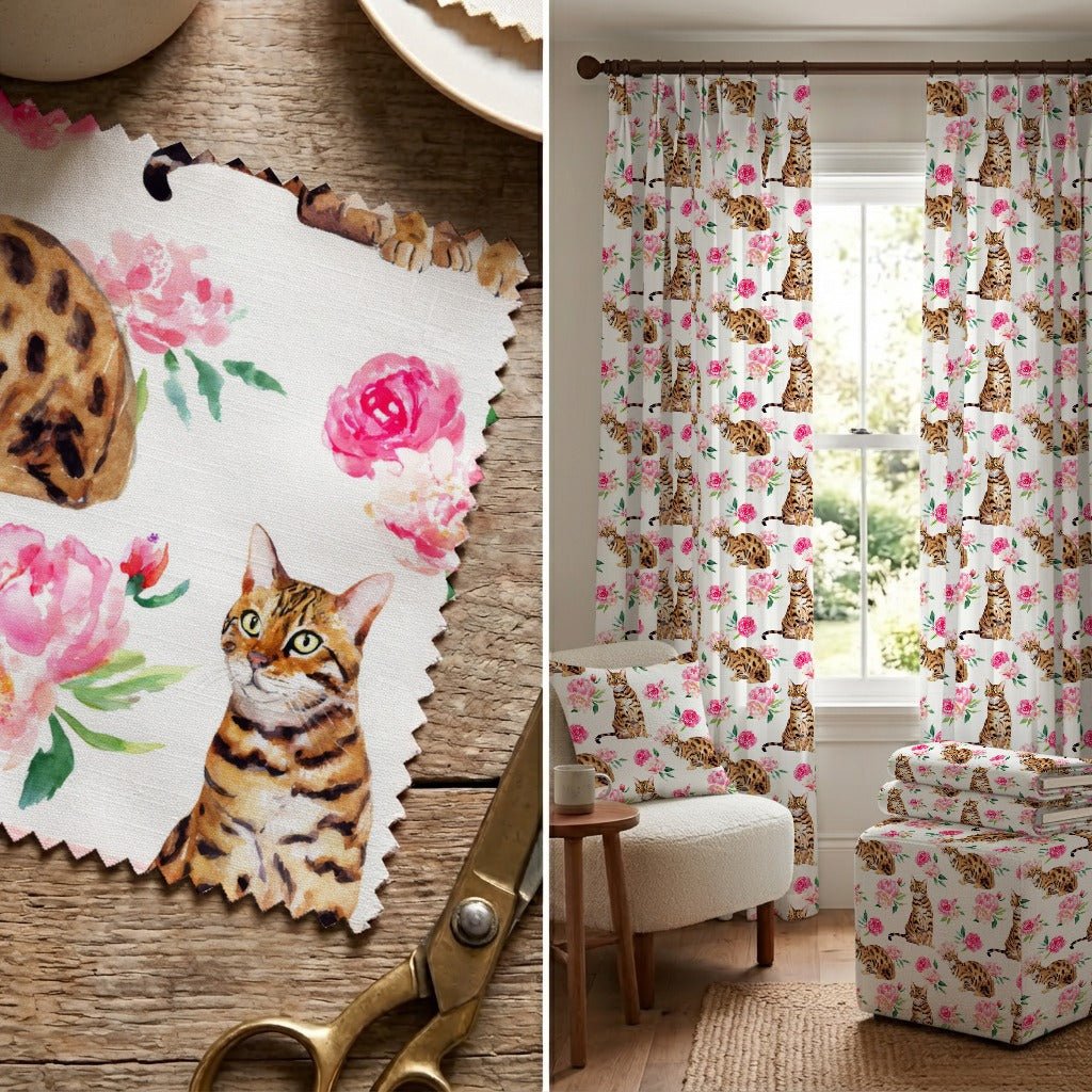 Bengals and Florals - Fabric - Linen Rowe