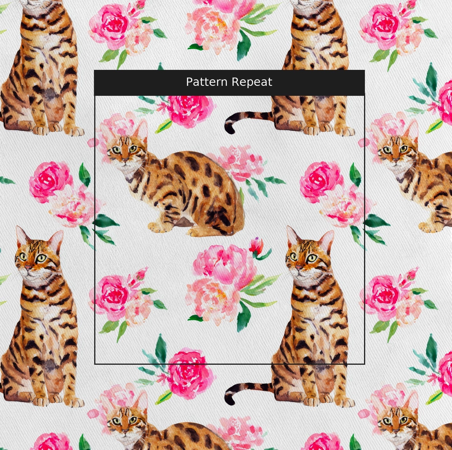 Bengals and Florals - Fabric - Linen Rowe