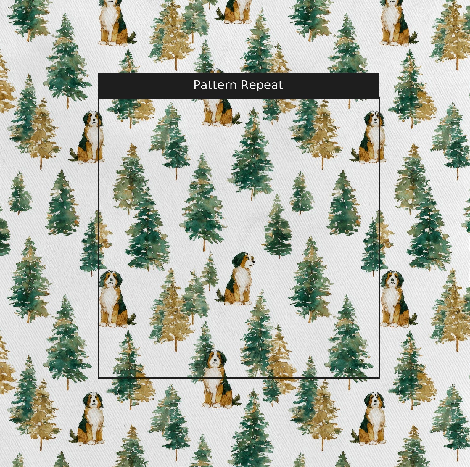 Bernedoodle Evergreen Grove - Fabric - Linen Rowe