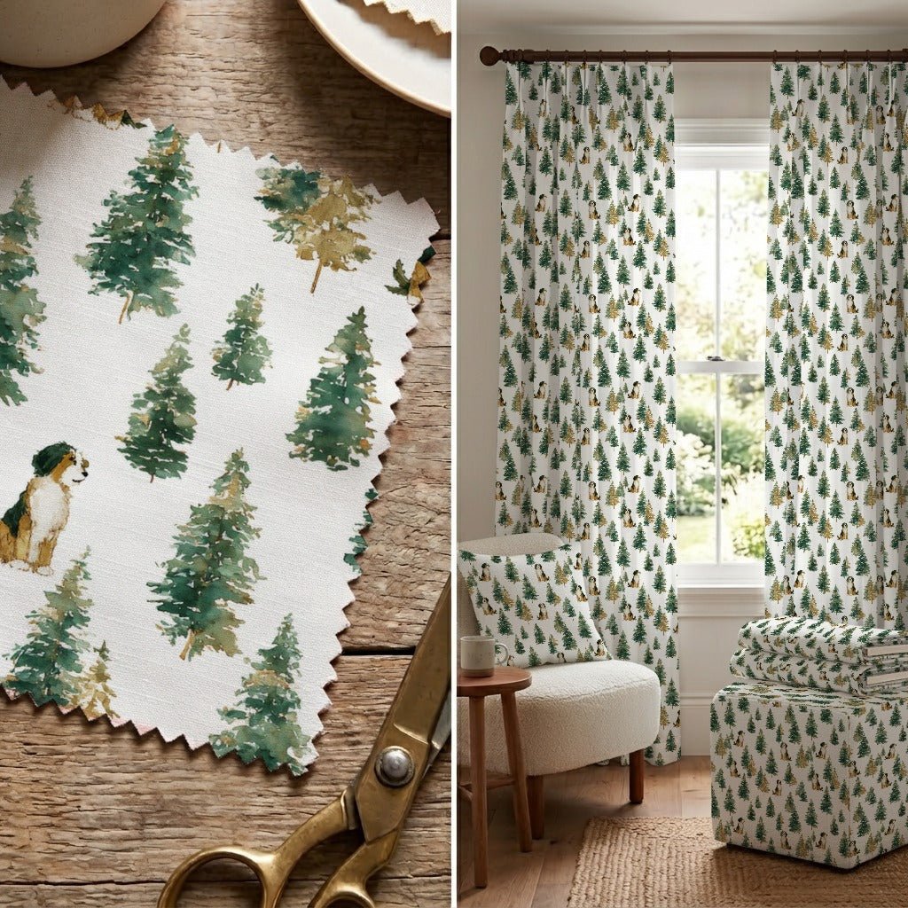 Bernedoodle Evergreen Grove - Fabric - Linen Rowe