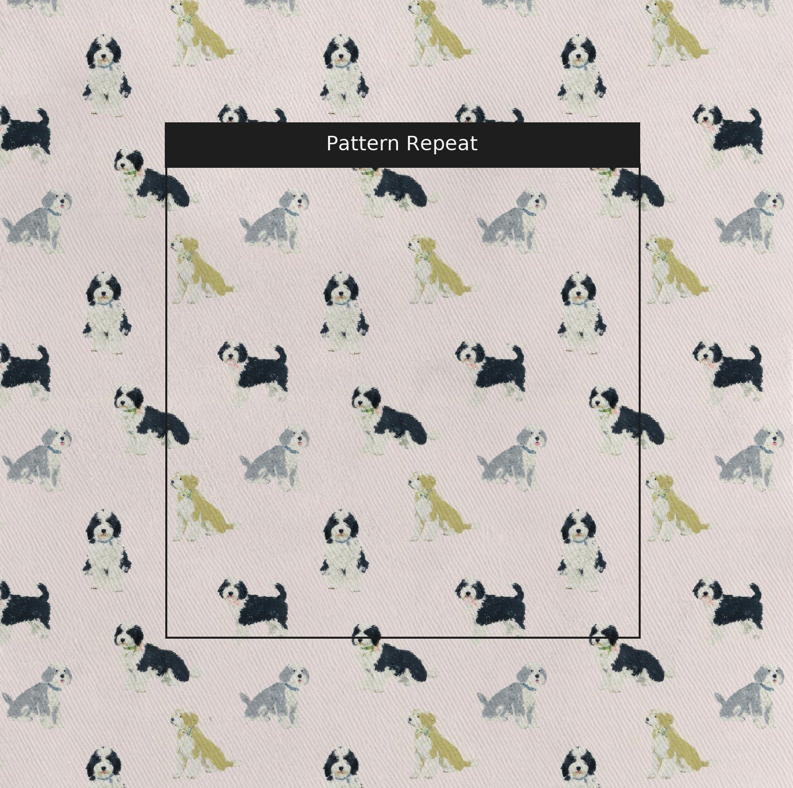 Bernedoodle Fun - Fabric - Linen Rowe
