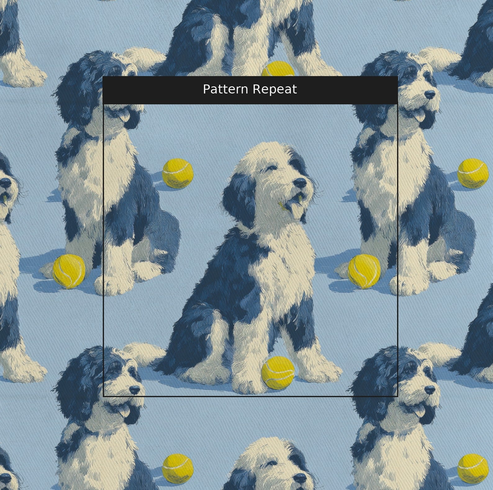 Bernedoodle Go Fetch - Fabric - Linen Rowe