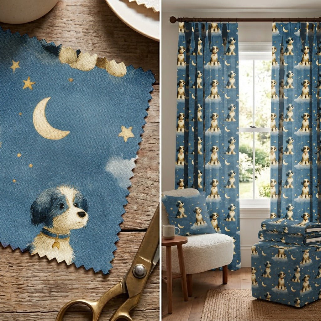 Bernedoodle Outer Space - Fabric - Linen Rowe