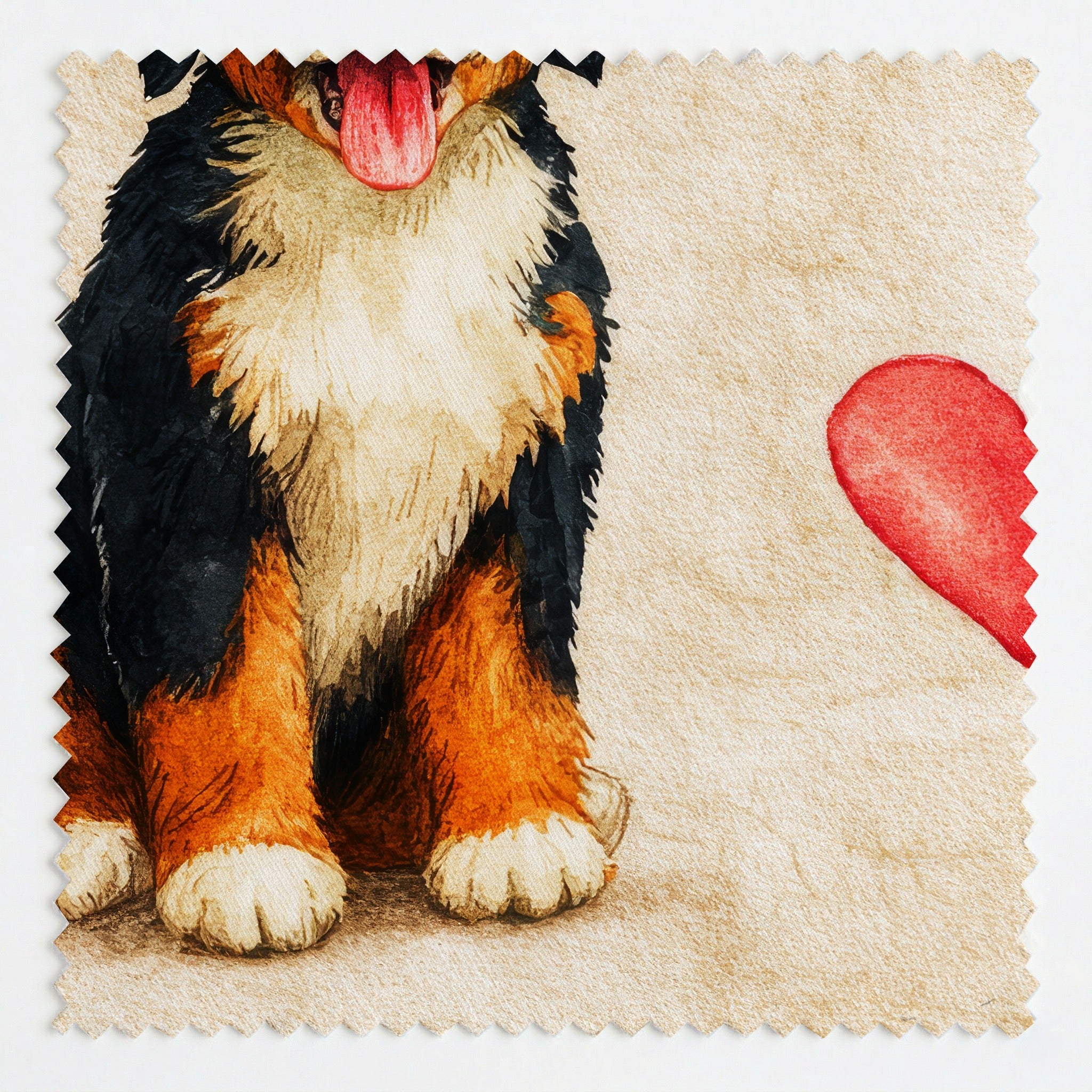 Bernedoodle Sweetheart - Fabric - Linen Rowe