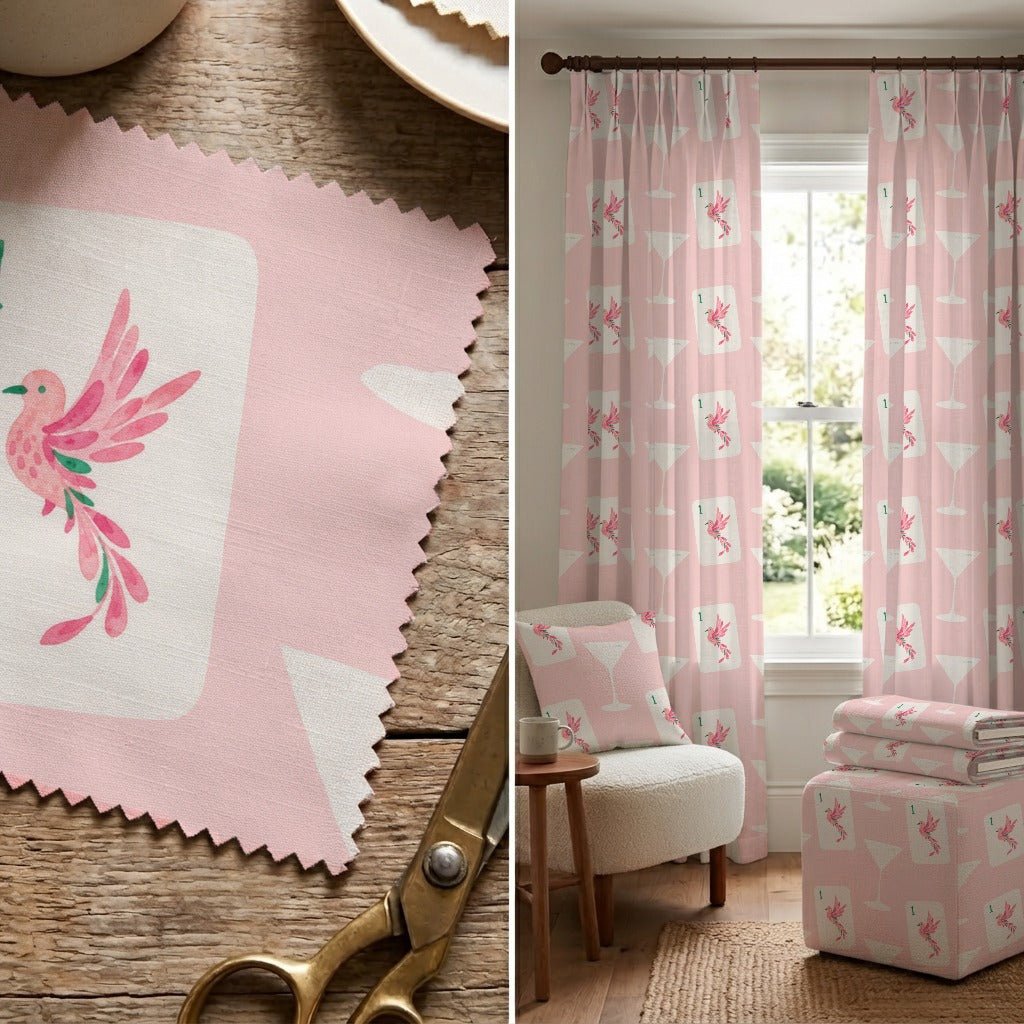 Bird Bam, Cheers! - Fabric - Linen Rowe