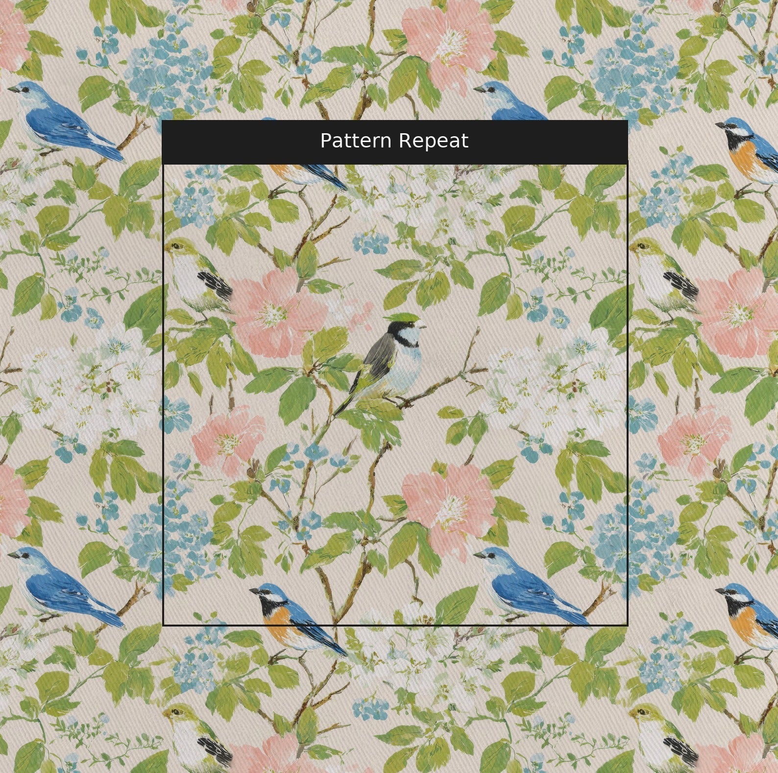 Bird Song - Fabric - Linen Rowe