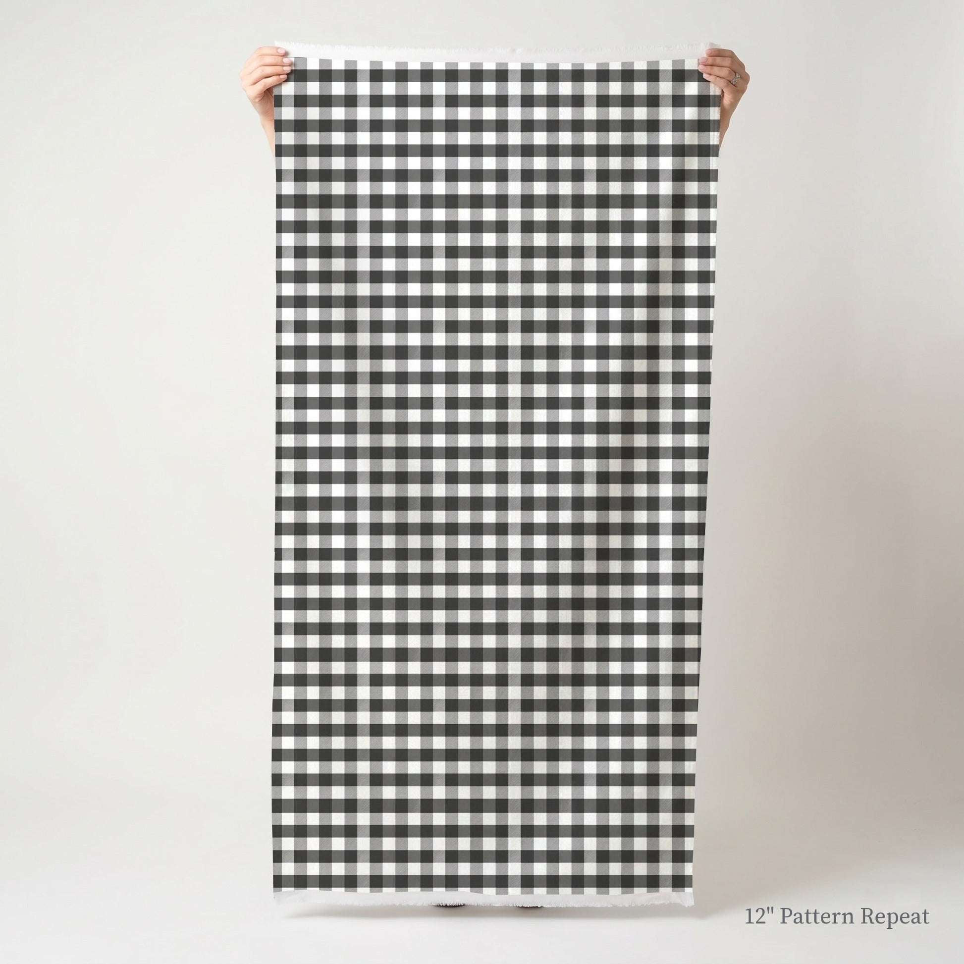 Black Gingham - Fabric - Linen Rowe