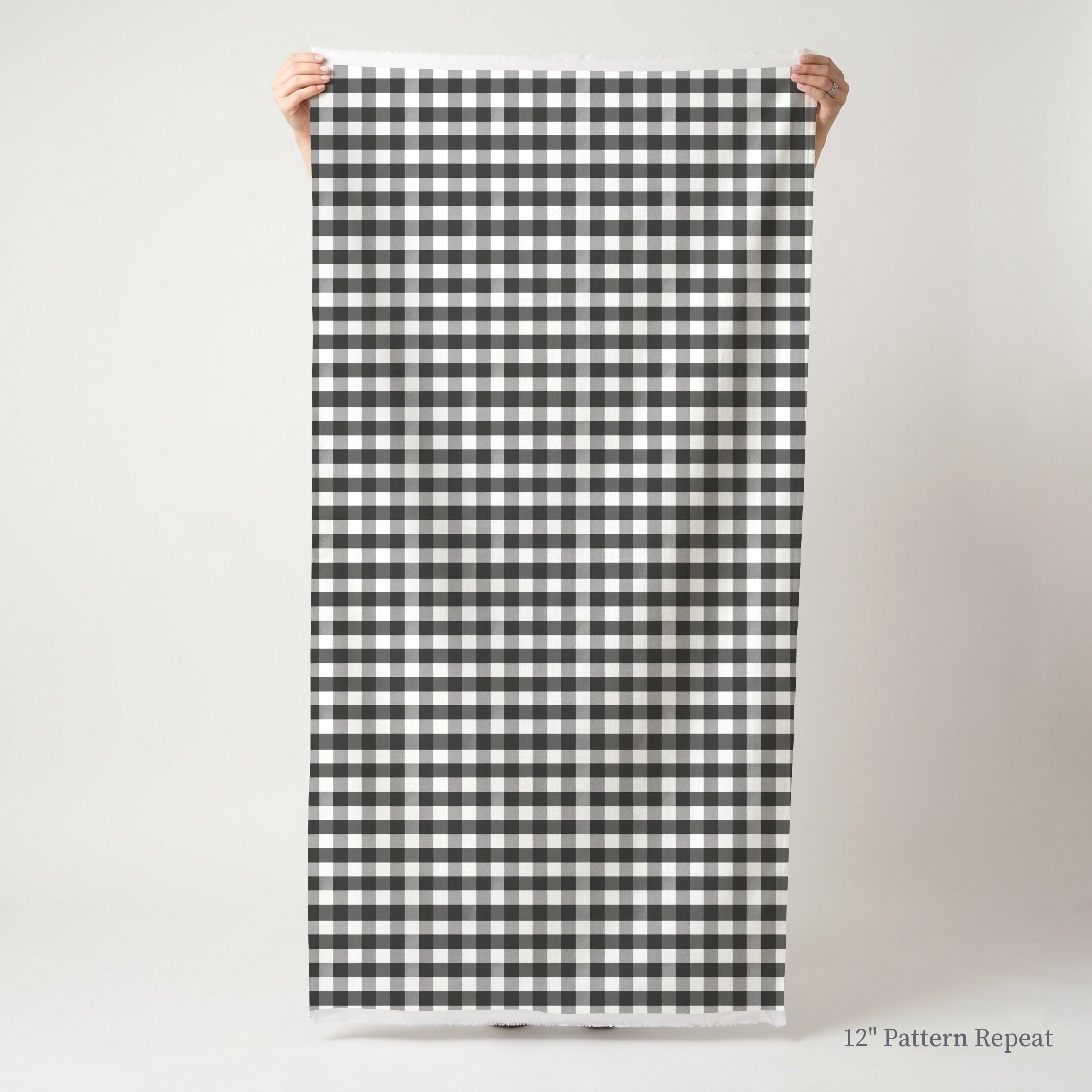 Black Gingham - Fabric - Linen Rowe