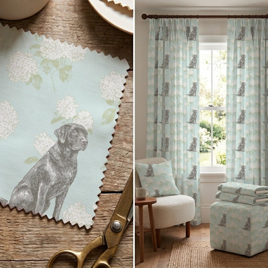 Black Lab Hydrangea - Fabric - Linen Rowe