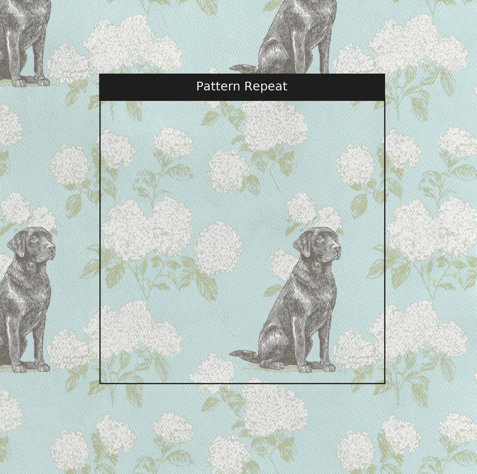 Black Lab Hydrangea - Fabric - Linen Rowe