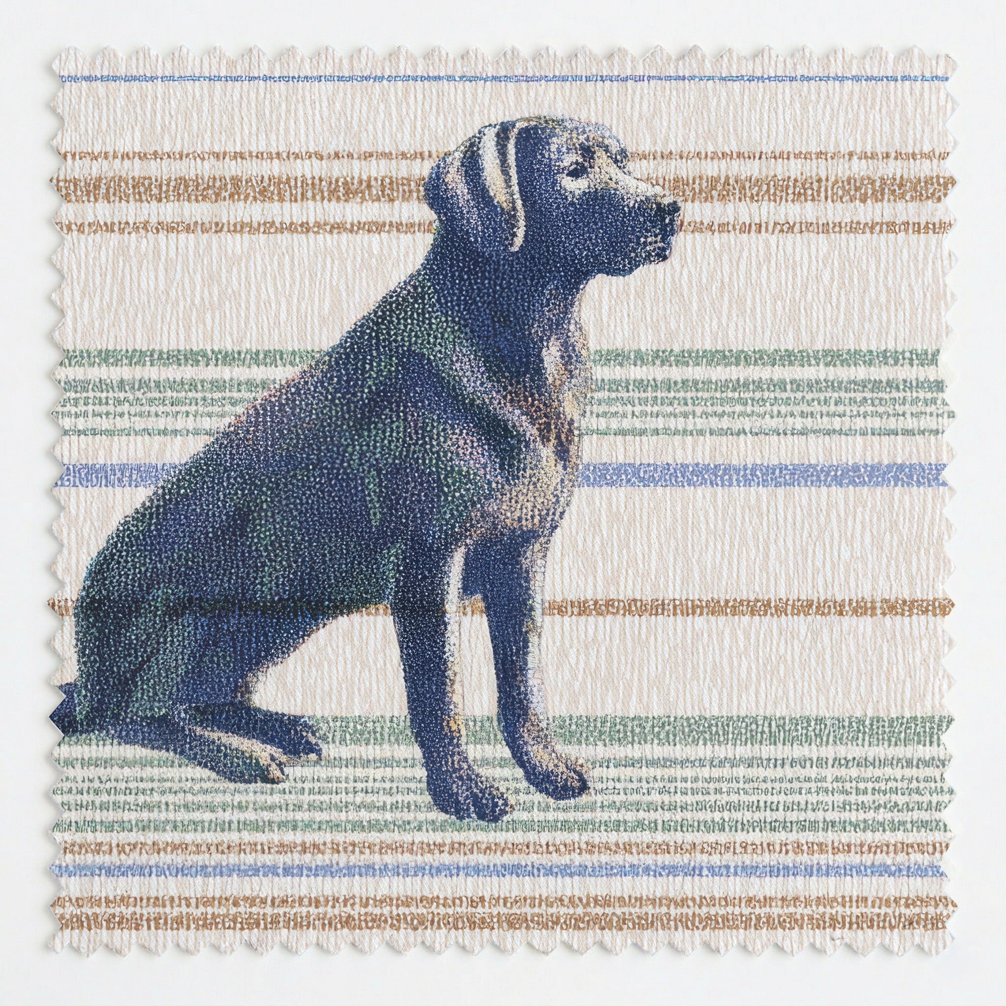 Black Lab Pastel Stripes - Fabric - Linen Rowe