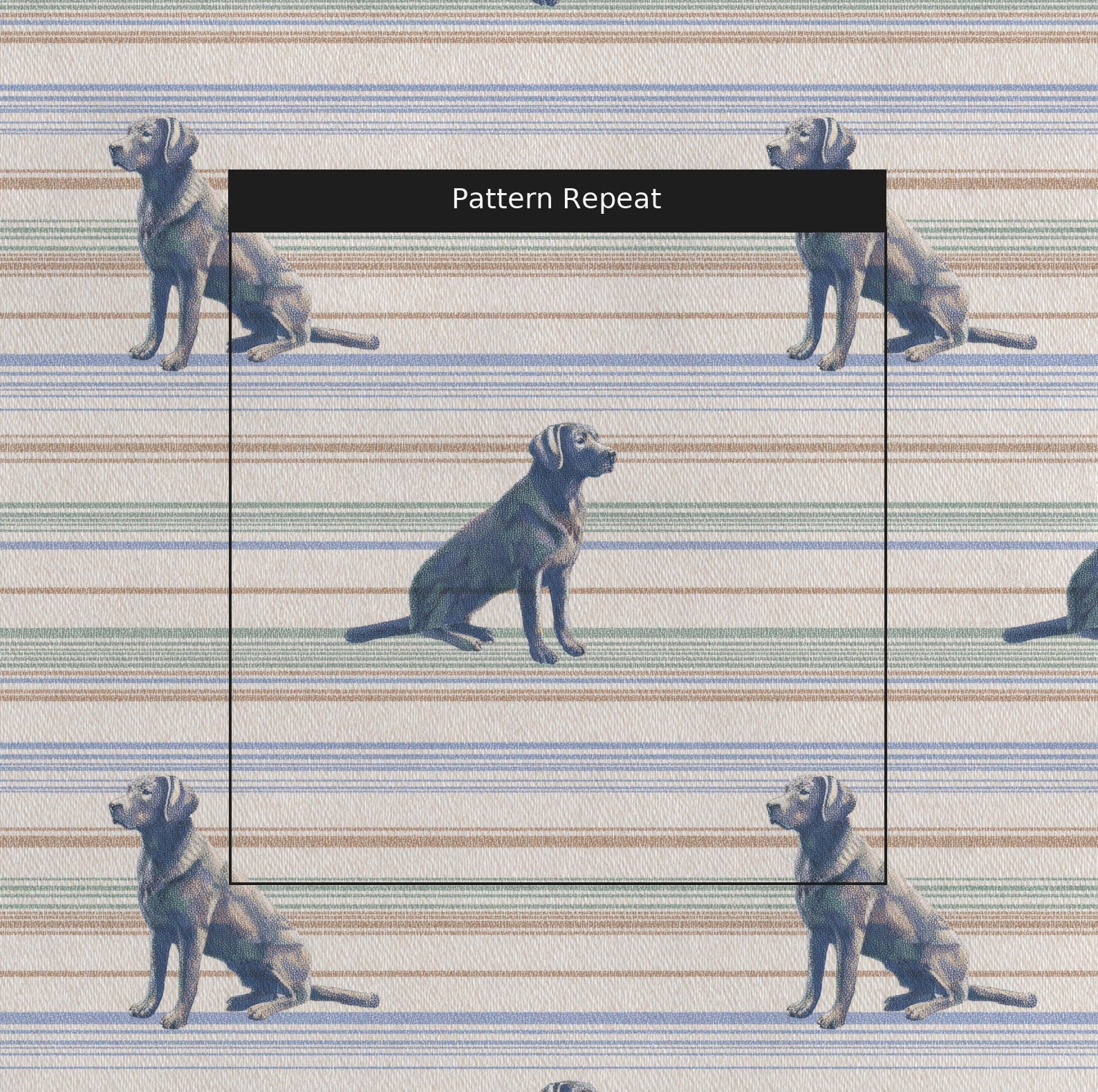 Black Lab Pastel Stripes - Fabric - Linen Rowe