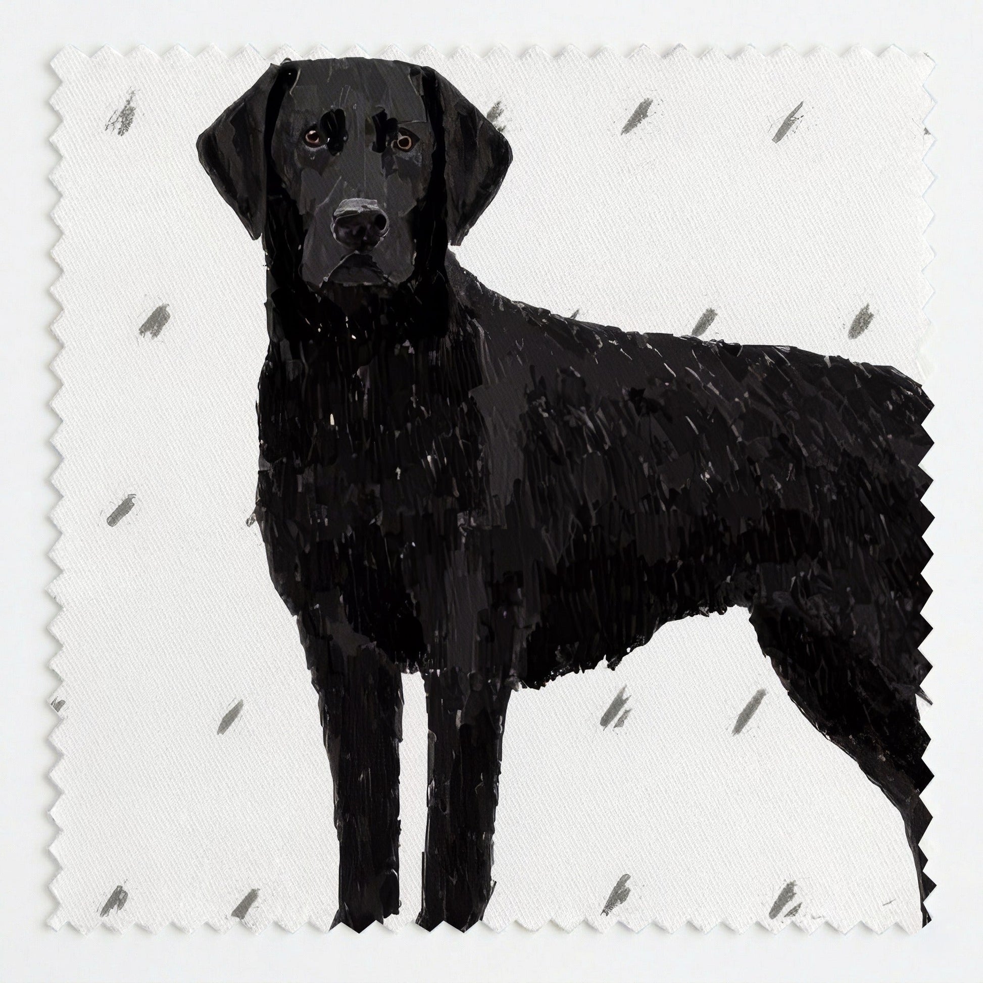 Black Labrador Time - Fabric - Linen Rowe