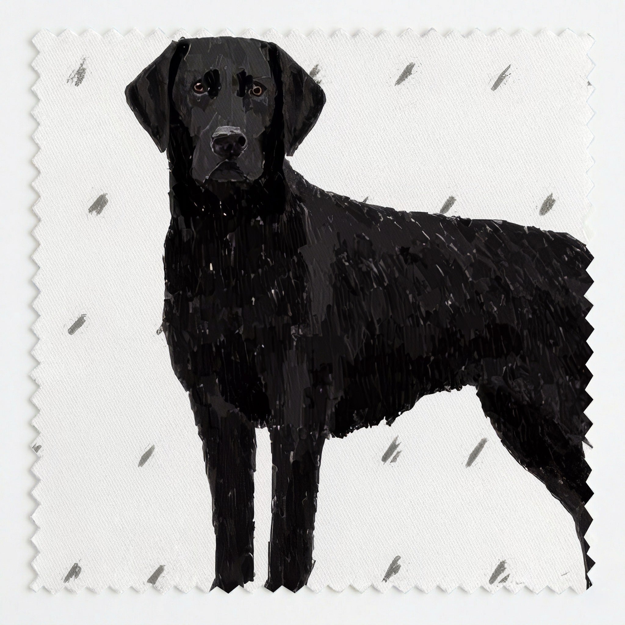 Black Labrador Time - Fabric - Linen Rowe