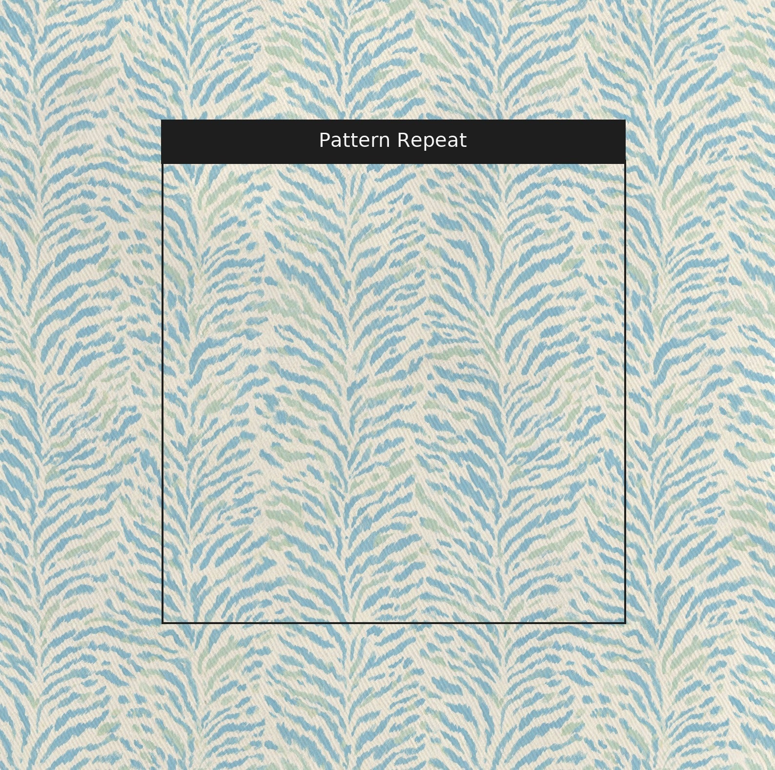 Blue and Green Zebra Stripe - Fabric - Linen Rowe