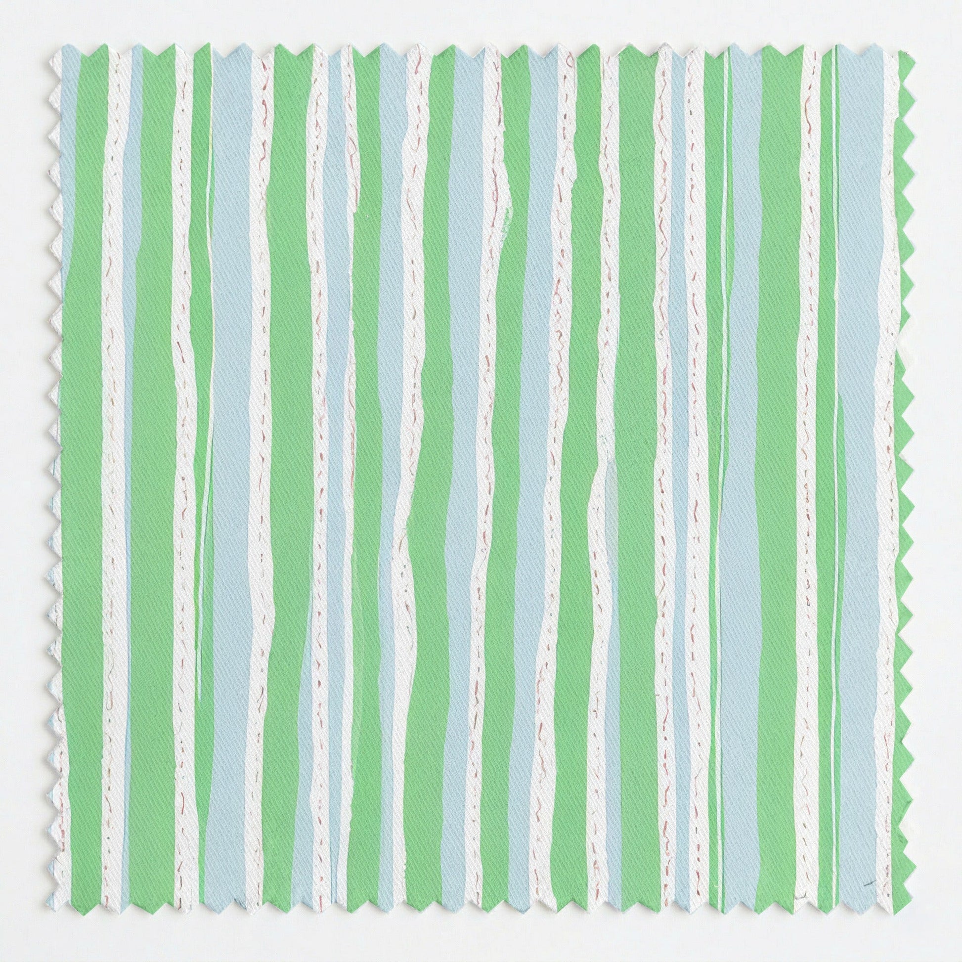 Blue And Sea Green Stripes - Fabric - Linen Rowe