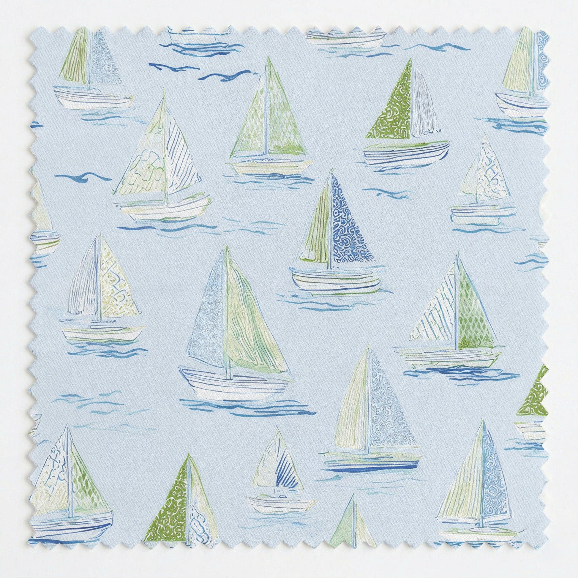 Blue Boats - Fabric - Linen Rowe