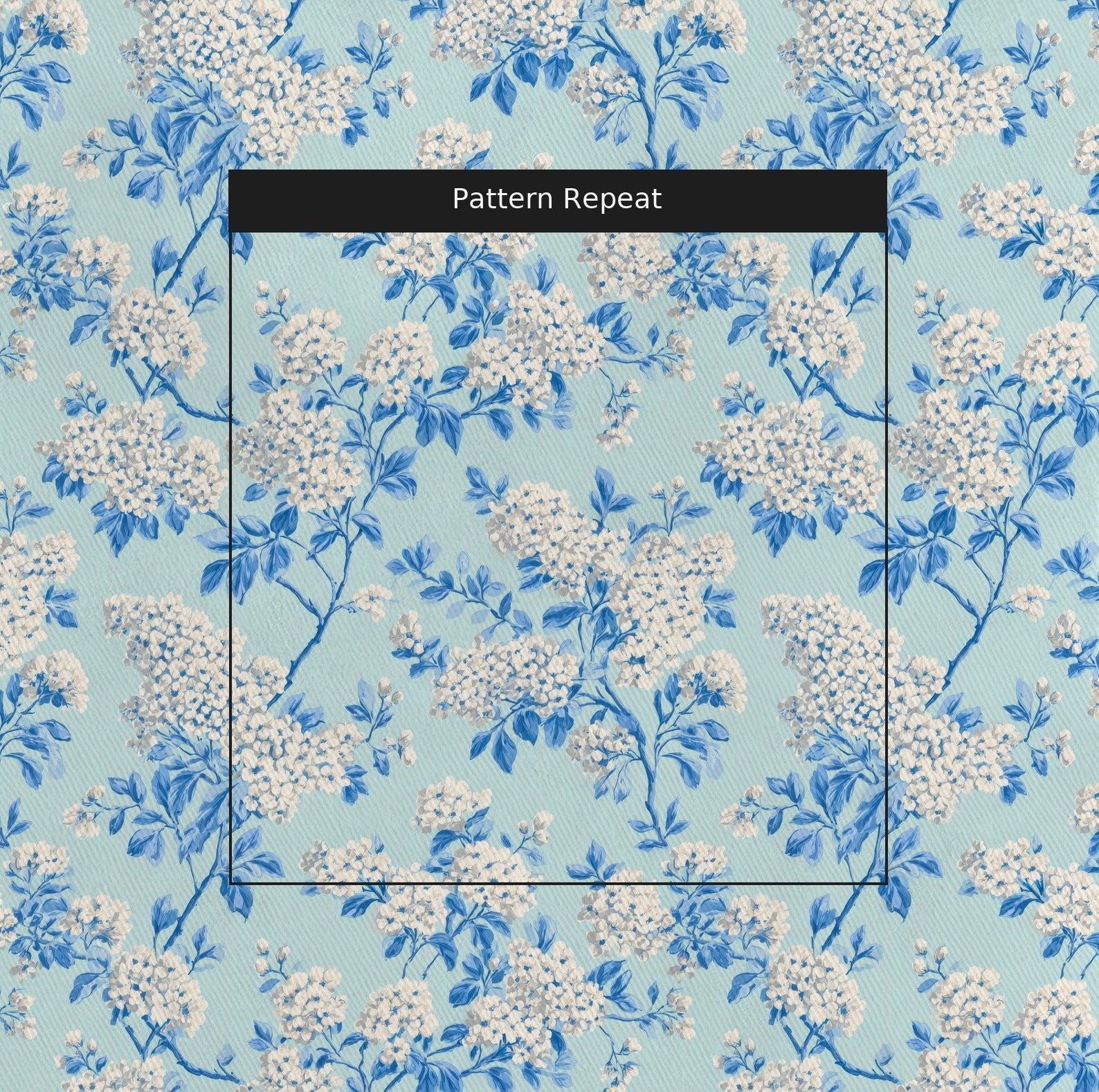 Blue Chinoiserie Trellis - Fabric - Linen Rowe