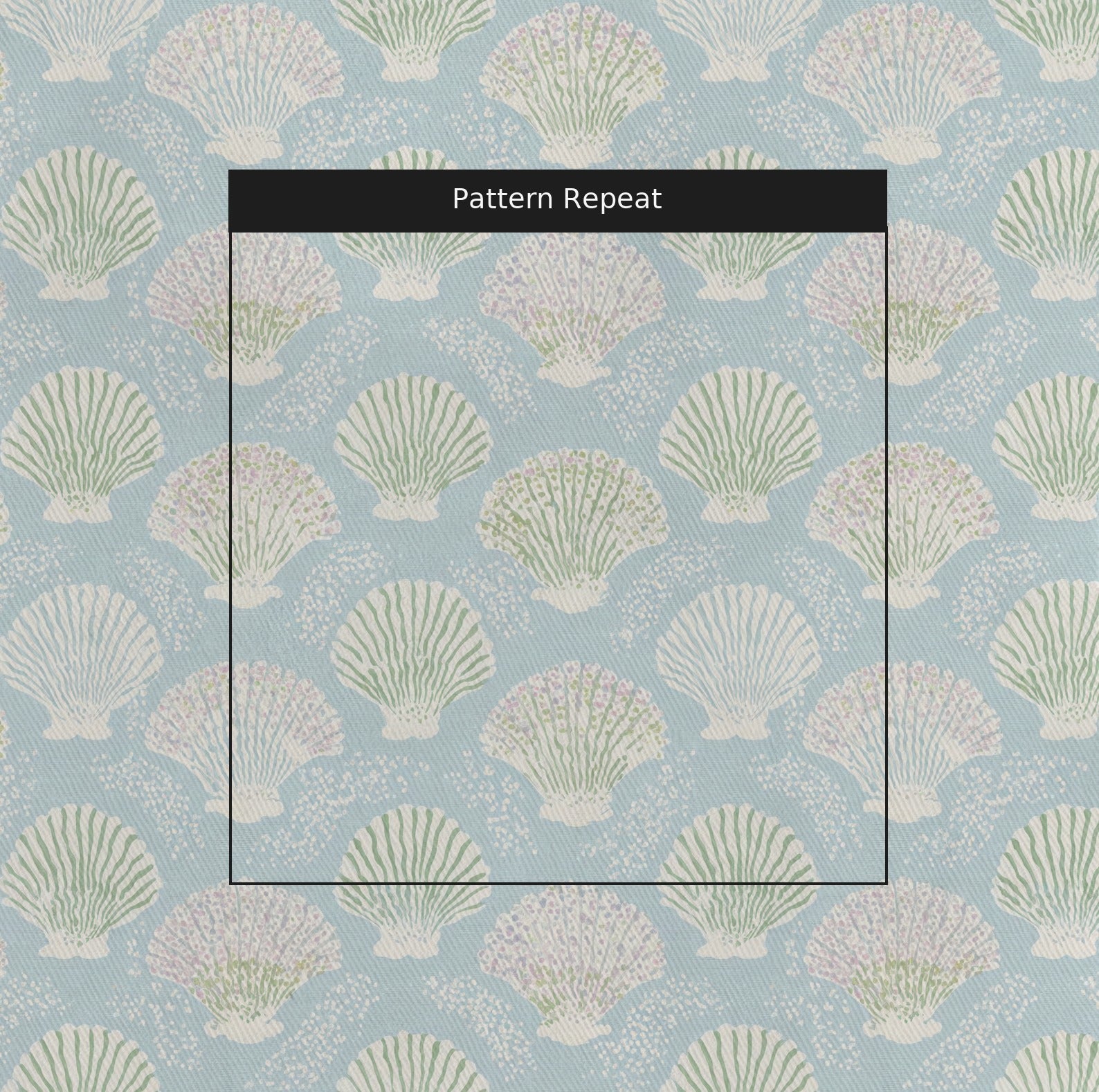 Blue Coastal Shells - Fabric - Linen Rowe