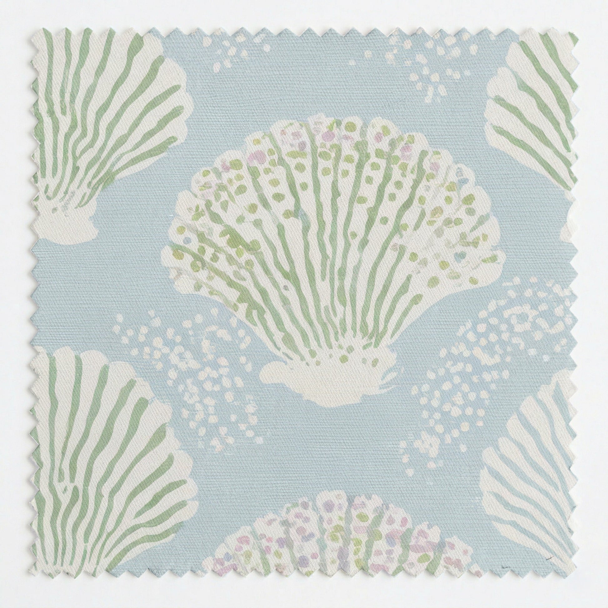 Blue Coastal Shells - Fabric - Linen Rowe